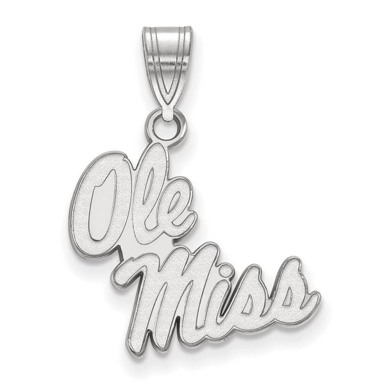 14k White Gold U. Of Mississippi Medium 'Ole Miss' Pendant